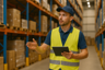 Shiftleader in magazijn met ipad in de hand