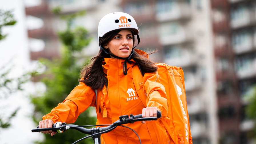 Fietskoerier van Thuisbezorgd