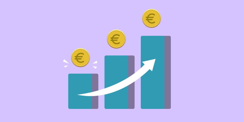 Staafgrafiek met euro