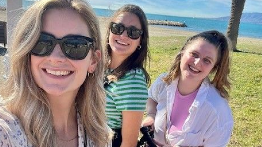 Selfie op het strand van Malaga