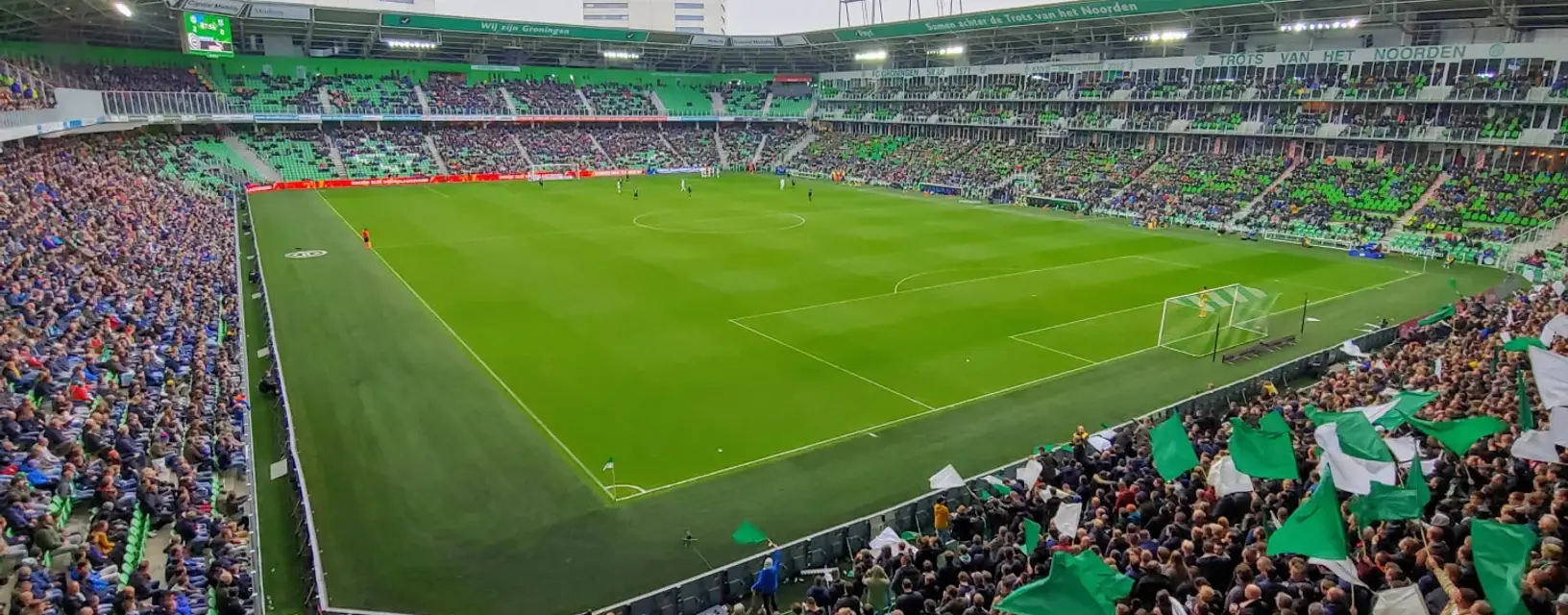 Stadion FC Groningen tijdens wedstrijd