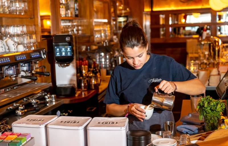 Barista bij de sigaar